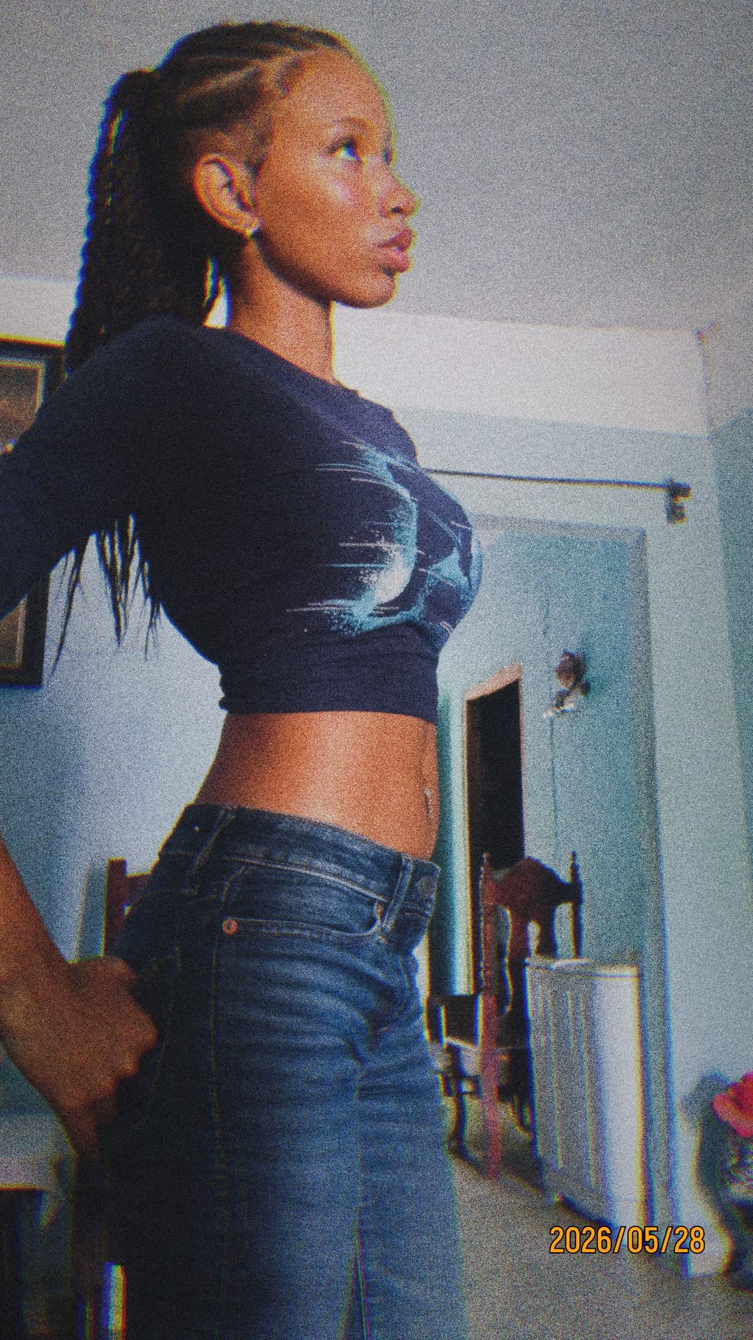 Girl with printed shirt 