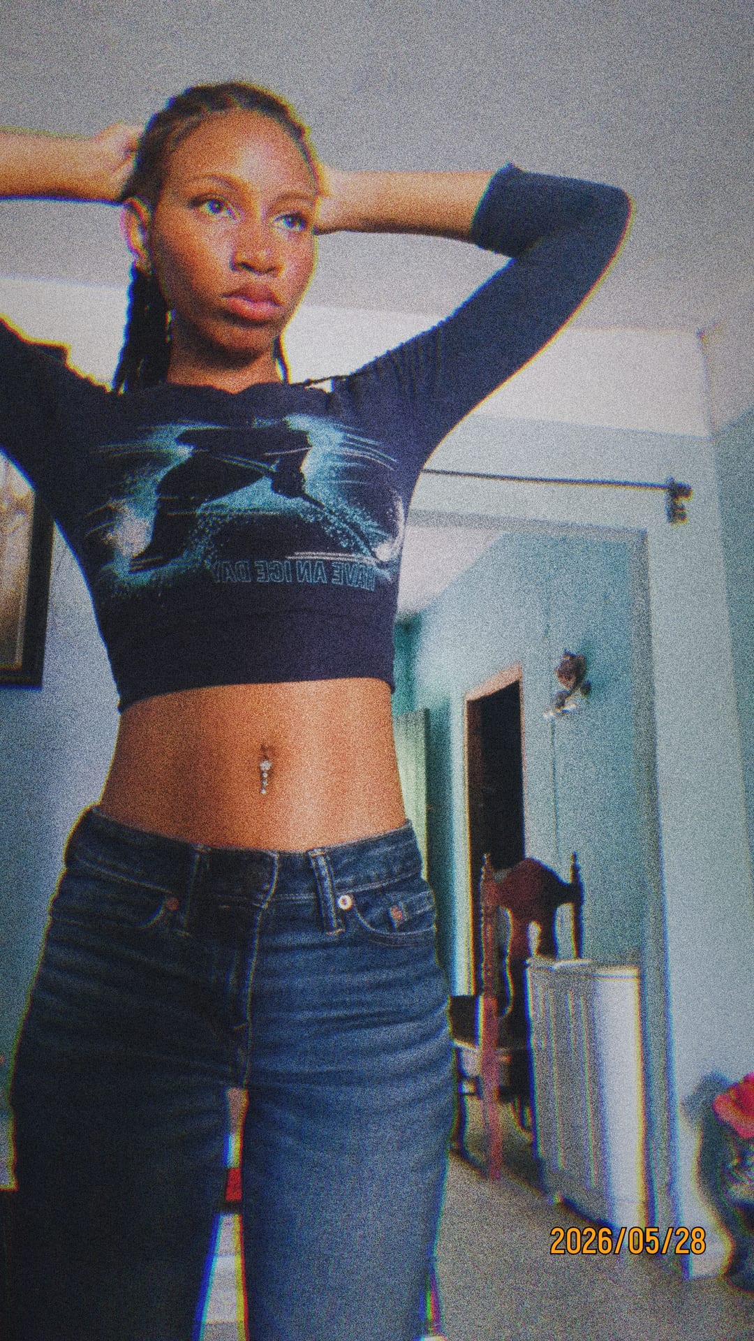 Girl with printed shirt 