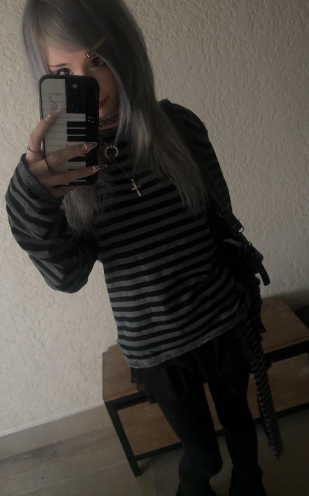 Girl with printed shirt 