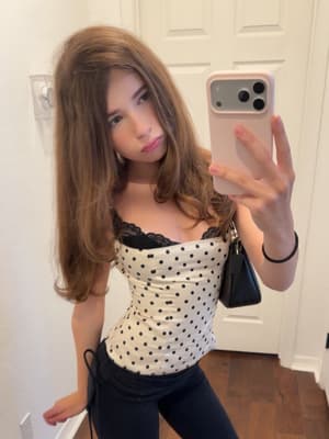 polka dots + i love capris sm #fitcheck #fyp #victoriassecret #cute #brunette