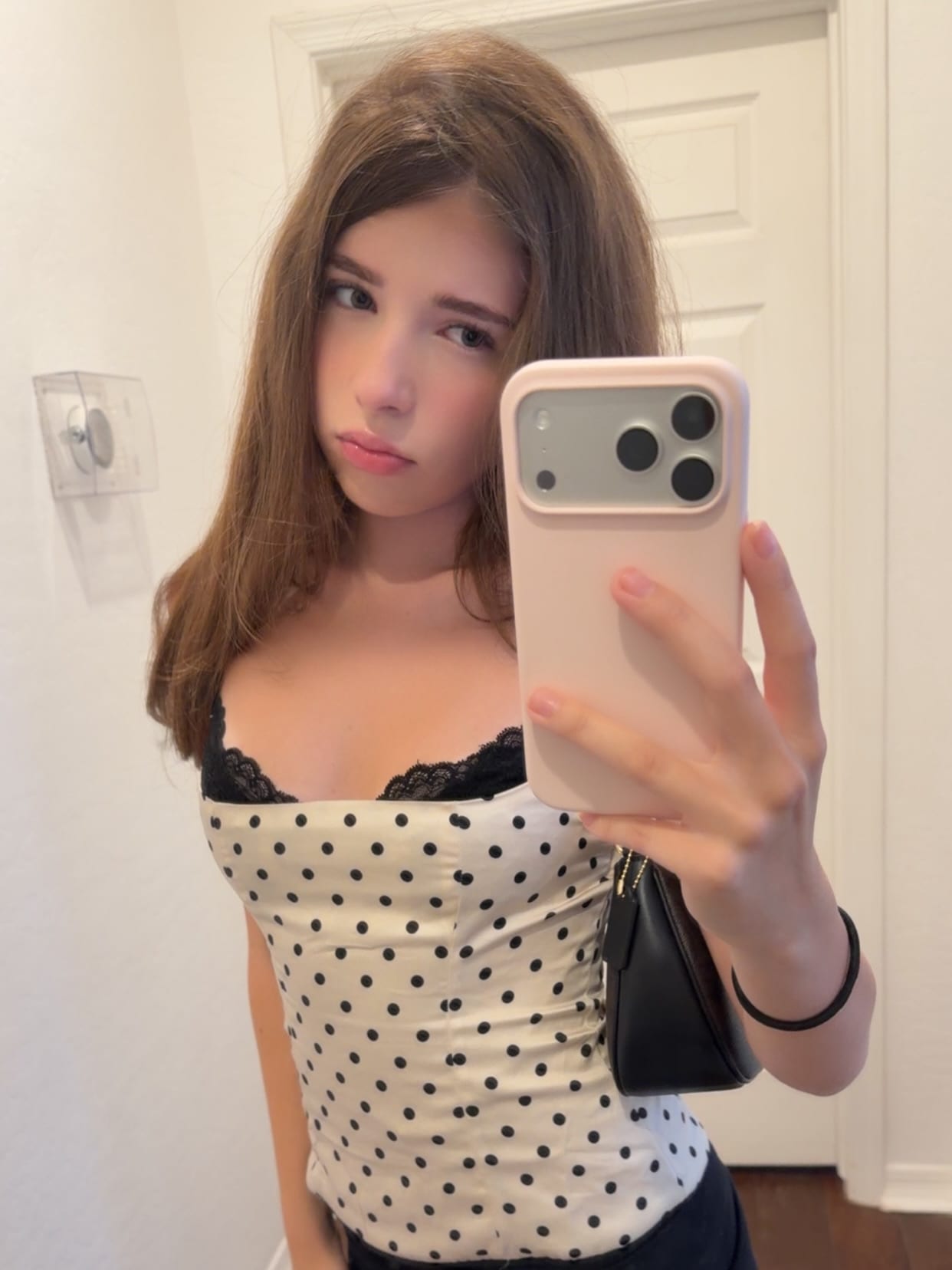 polka dots + i love capris sm #fitcheck #fyp #victoriassecret #cute #brunette
